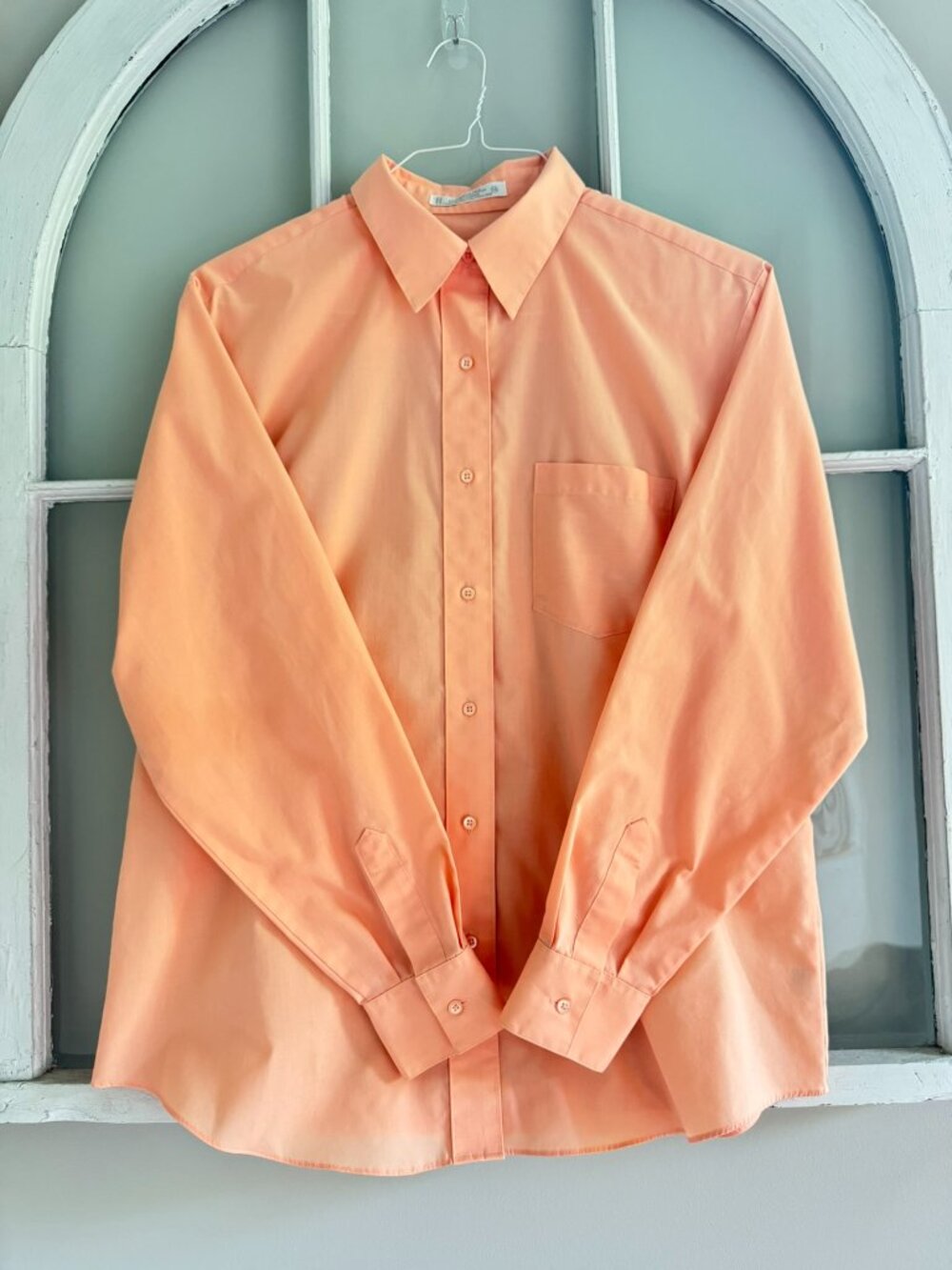 FOXCROFT • Shirt • Womens SIze 12 Peach Wrinkle‑Free Button‑Front Blouse